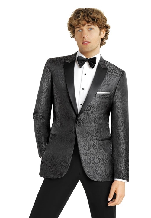 Charcoal Paisley 'Chase' Dinner Jacket by Couture 1910
