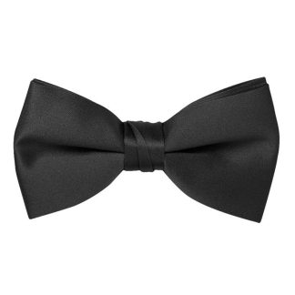 TNT25 - Black 2.5 Inch Satin Bow Tie