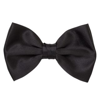 TNT30 - Black 3 Inch Satin Bow Tie