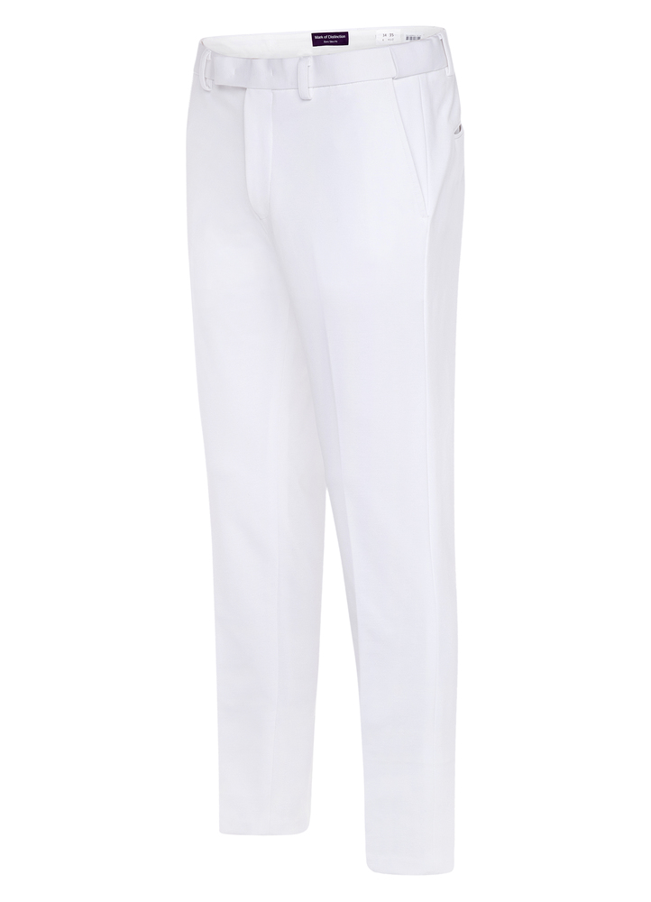 P6607 - White EuroSlim Stretch Pants - Front