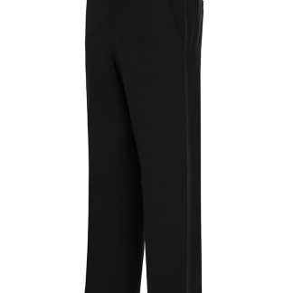 PD00 - Black Classic Fit Tuxedo Pants - Front