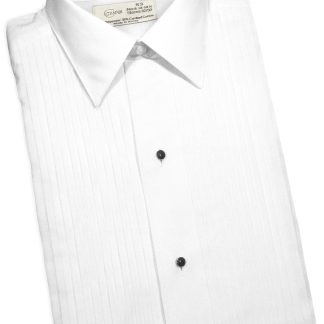 SNA04 - White Pleated Classic Fit Tuxedo Shirt