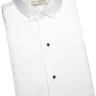 SNAW4 - White Wing Tip Pleated Tuxedo Shirt