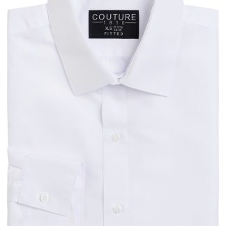 SNFAF - White Fitted Tuxedo Shirt