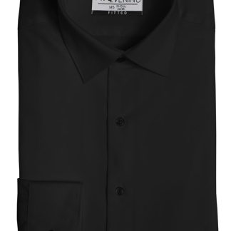 SNISB - Black Fitted Ike Behar Spread Collar Tuxedo Shirt