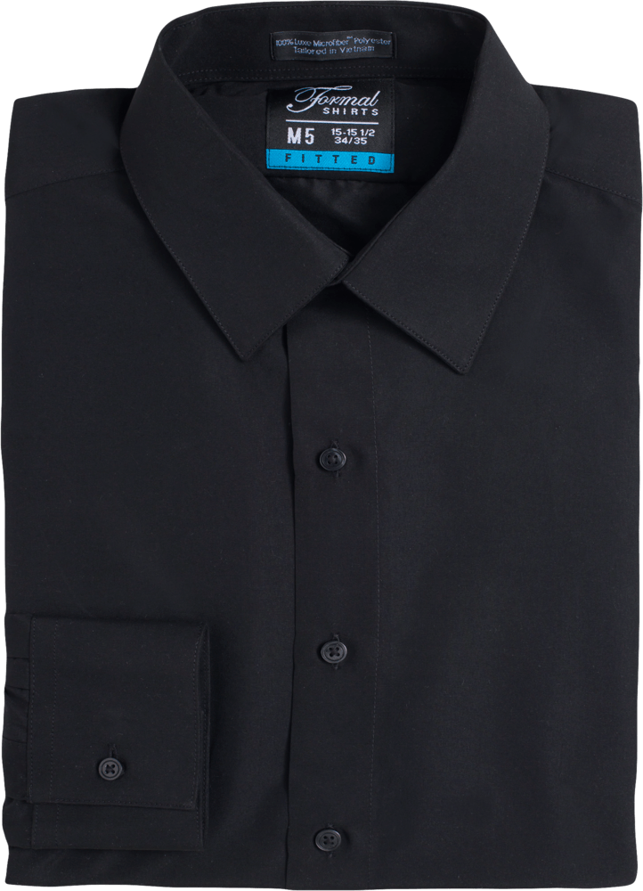 SNTBF - Black Fitted Non Pleated Spread Collar Tuxedo Shirt