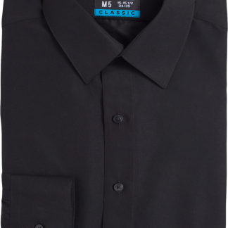 SNTBK - Black Regular Fit Non Pleated Spread Collar Tuxedo Shirt