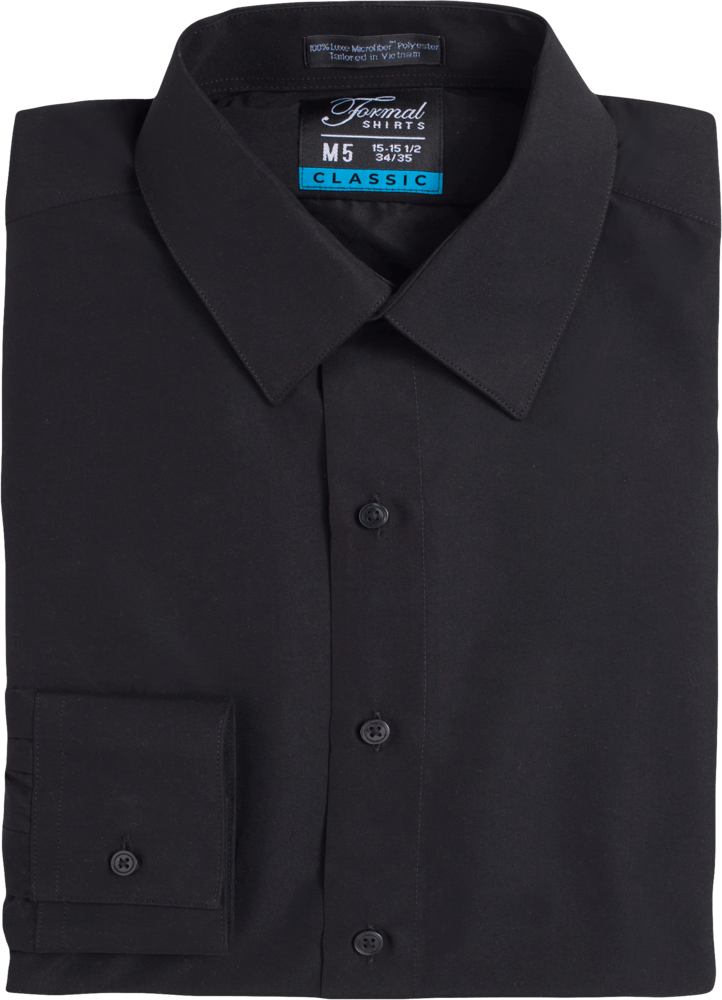 SNTBK - Black Regular Fit Non Pleated Spread Collar Tuxedo Shirt