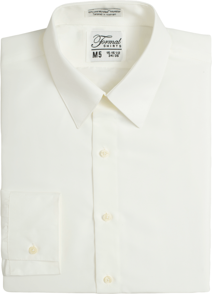 SNTIP - Ivory Regular Fit Non Pleated Spread Collar Tuxedo Shirt