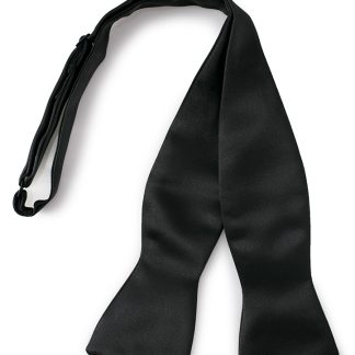 TBTTT - Black Satin Tie it Yourself Bow Tie