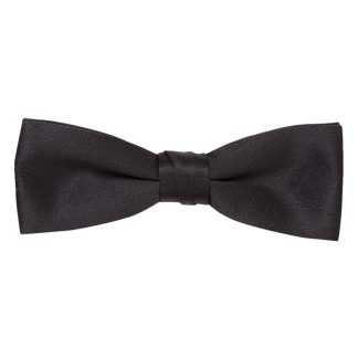 TNT15 - Black 1.5 Inch Satin Bow Tie